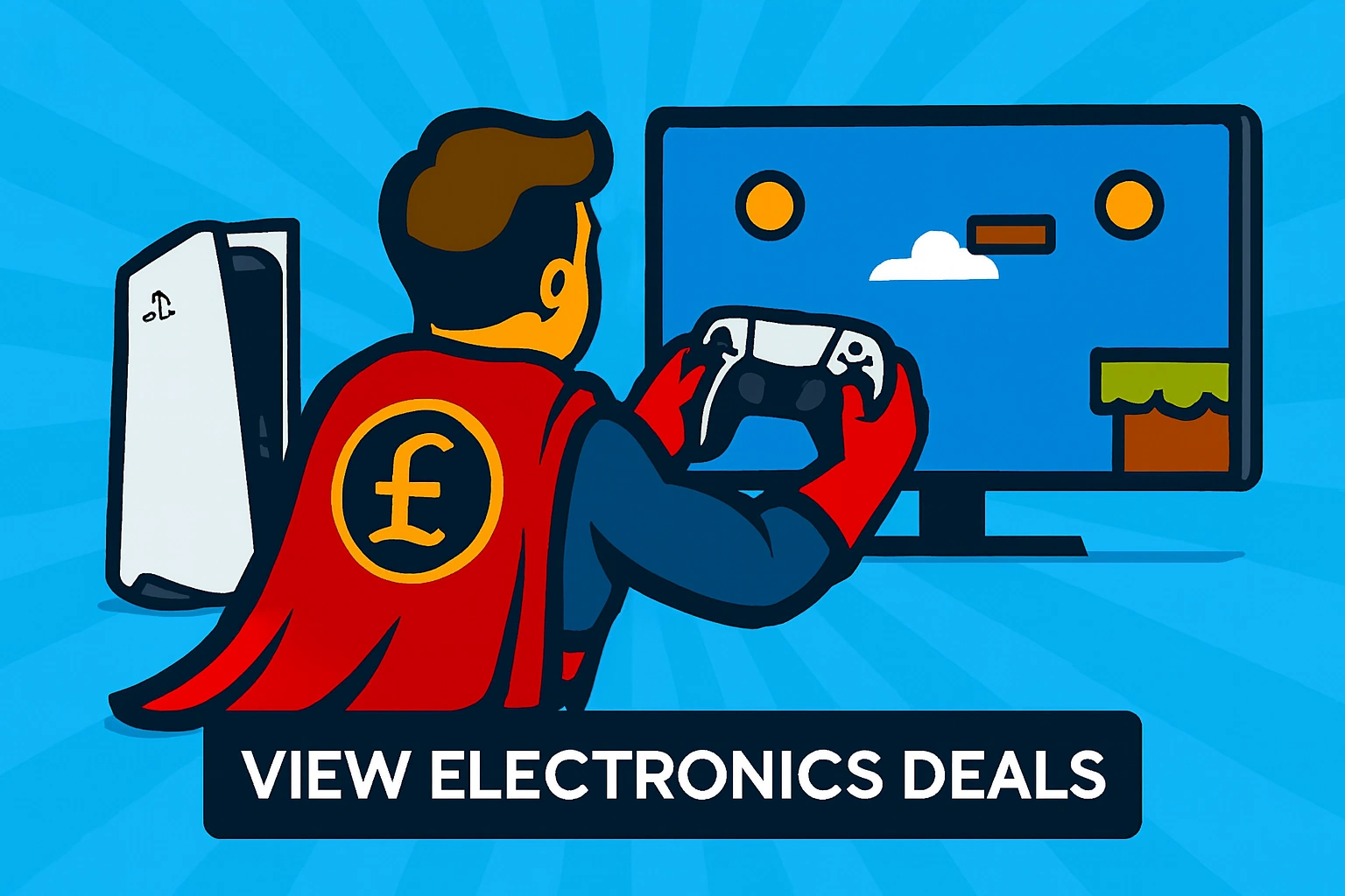 Billy Bargain playing on a games console!